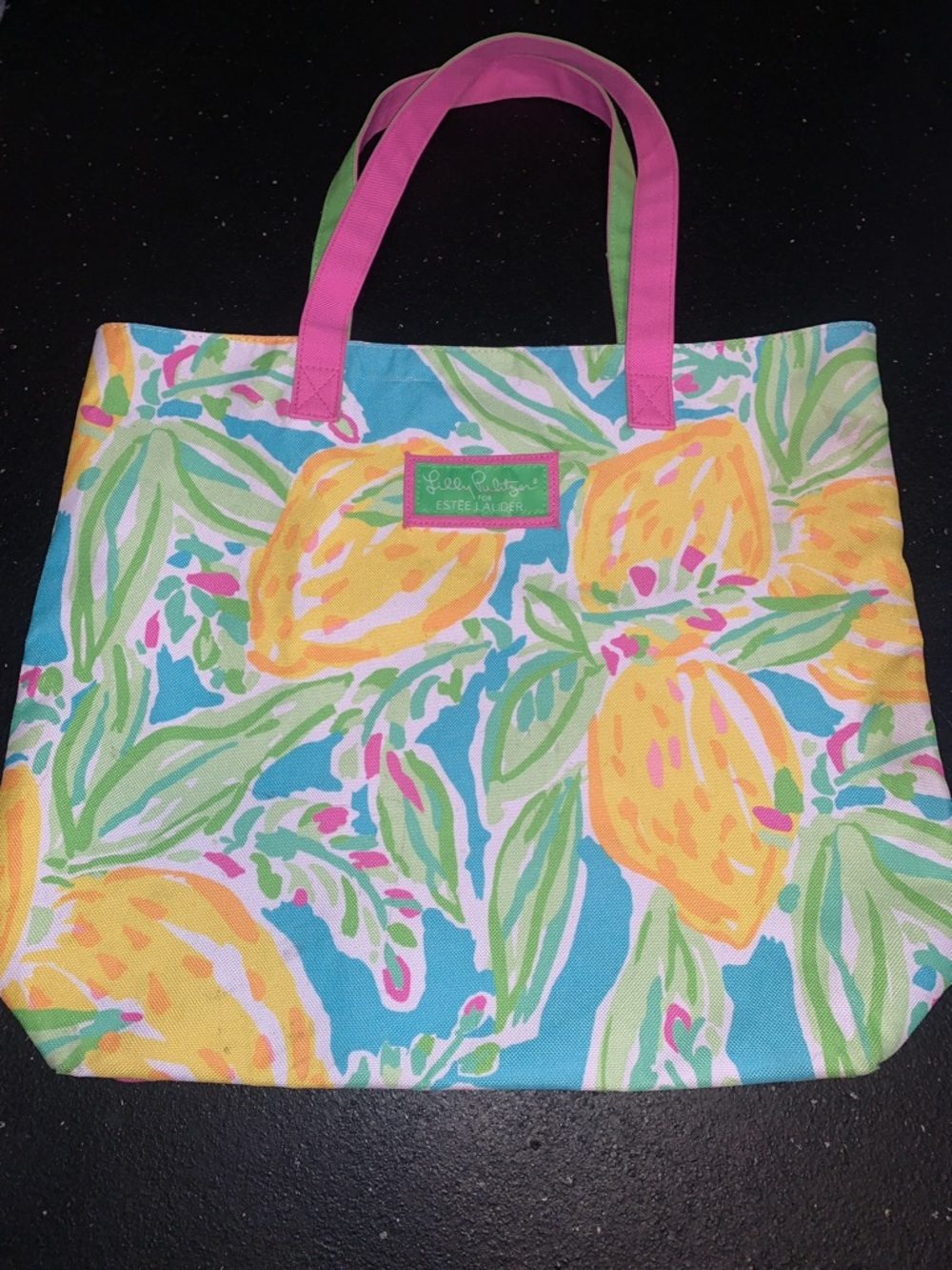 Lilly Pulitzer Lemon Print Canvas Tote - Pink, Yellow & Aqua